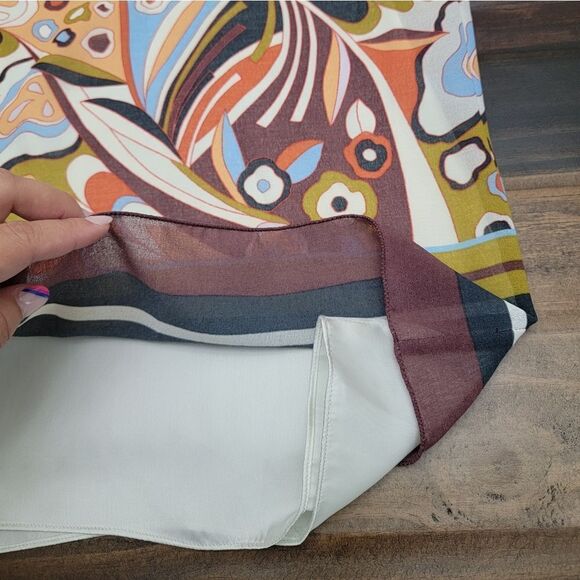 Chelsea & Violet 70s Retro Boho Scarf Dress Size L NWT Multicolor Old Money - Picture 8 of 12